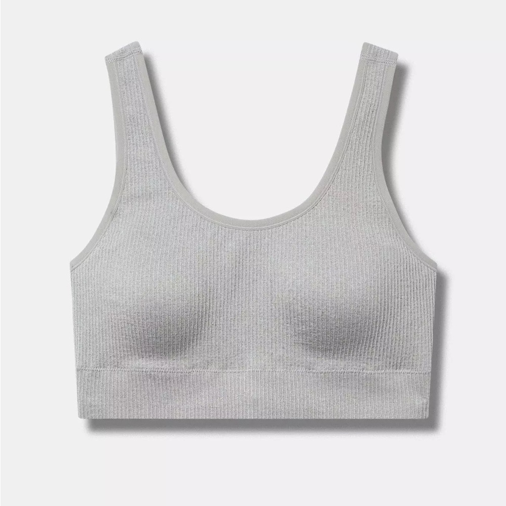 SO Intimates Gray Ribbed Top Bra Size Large NWOT